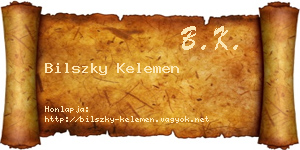 Bilszky Kelemen névjegykártya